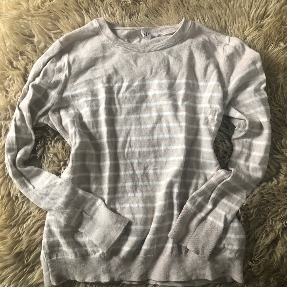 Gap Striped Tan Sweater